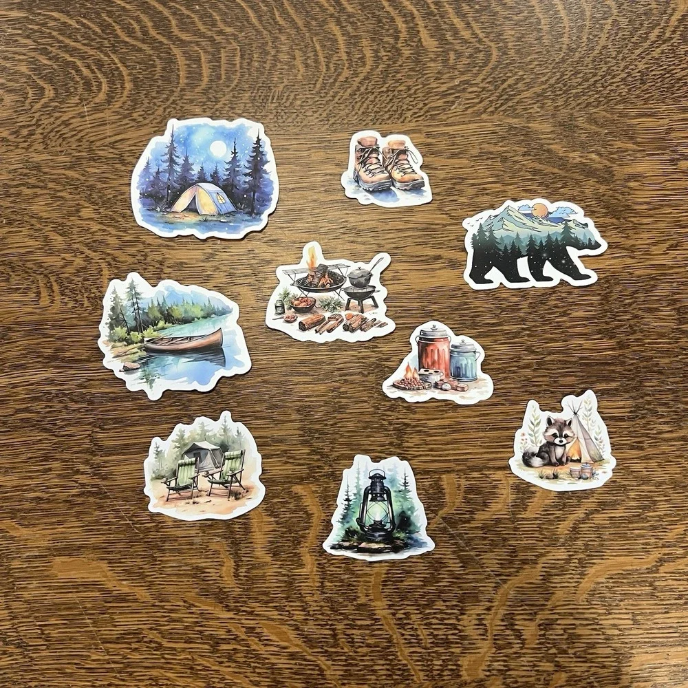 Water‎ Color Camping Stickers Vinyl